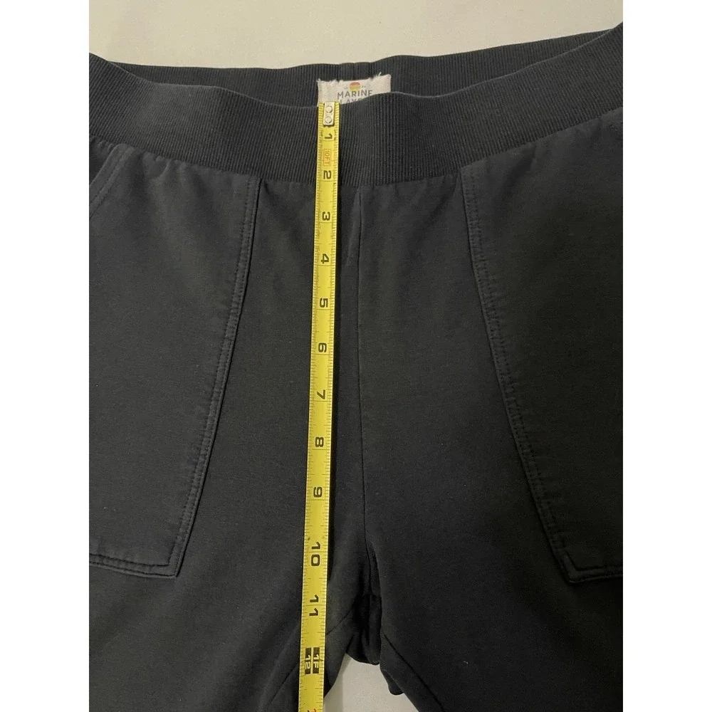 Marine Layer Womens Medium Black Elastic Waist Tapered Jogger Pants